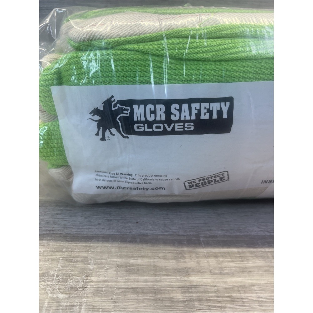 MCR Safety 12 Pack Double Palm Work Gloves Cotton Canvas Green Garden New In Pk - Picture 8 of 9